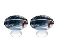 FHESDCW Lot de 2 boutons d'armoire en acier inoxydable avec vis, poignées de tiroir à croisement des lacs, installation facile, poignées d'armoire modernes pour cuisine, salle de bain, commode