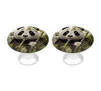 FHESDCW Lot de 2 boutons d'armoire en acier inoxydable avec vis, poignées de tiroir panda, installation facile, poignées d'armoire modernes pour cuisine, salle de bain, commode