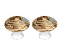 FHESDCW Lot de 2 boutons d'armoire en acier inoxydable avec vis, poignées de tiroir sphinx faciles à installer - poignées d'armoire modernes pour cuisine, salle de bain, commode