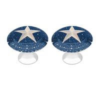 FHESDCW Lot de 2 boutons de placard en acier inoxydable avec vis, pentagramme univers, installation facile, poignées d'armoire modernes pour cuisine, salle de bain, commode