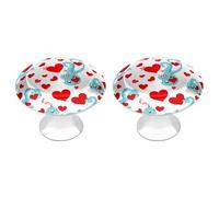 FHESDCW Lot de 2 boutons de placard en acier inoxydable avec vis, poignées de tiroir Love Little Dragon, installation facile, poignées d'armoire modernes pour cuisine, salle de bain, commode