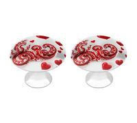FHESDCW Lot de 2 boutons de placard en acier inoxydable avec vis, poignées de tiroir rouges Love Little Dragon faciles à installer pour cuisine, salle de bain, commode