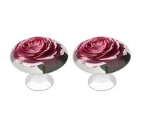 FHESDCW Lot de 2 boutons de placard en acier inoxydable avec vis, une belle poignée de tiroir en forme de fleur, facile à installer, poignées d'armoire modernes pour cuisine, salle de bain, commode