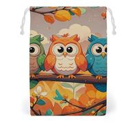 FHESDCW Lot de 3 sacs en toile avec cordon de serrage - Réutilisables - Lavables - Pour cadeaux, bonbons, cosmétiques - 12 x 18 cm