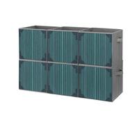 FHESDCW Lot de 6 boîtes de rangement pliables à motif rétro minimaliste foncé avec poignées, cubes de rangement Oxford durables, pour la maison, l'étagère, le bureau, les voyages