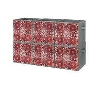 FHESDCW Lot de 6 boîtes de rangement pliables de style bohème avec poignées, cubes de rangement Oxford durables, pour la maison, l'étagère, le bureau, les voyages