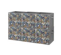 FHESDCW Lot de 6 boîtes de rangement pliables en mosaïque de marbre nostalgique avec poignées, cubes de rangement Oxford durables, pour la maison, l'étagère, le bureau, les voyages