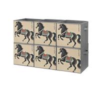 FHESDCW Lot de 6 boîtes de rangement pliables en tissu Oxford durable avec poignées pour la maison, l'étagère, le bureau, les voyages