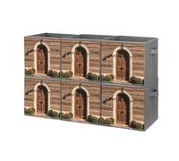FHESDCW Lot de 6 boîtes de rangement pliables rétro avec poignées, cubes de rangement Oxford durables, pour la maison, l'étagère, le bureau, les voyages