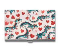 FHESDCW Love Green Dragon - Porte-cartes de visite professionnel avec fermeture à boucle, compact et portable pour employés de bureau, style, taille unique, classique