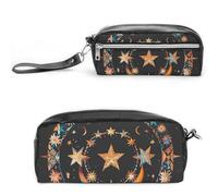 FHESDCW Magnifique trousse à crayons de grande capacité avec fermeture éclair, trousse à maquillage étanche à suspendre pour voyage, trousse à crayons en cuir vintage pour homme et femme