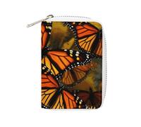 FHESDCW Monarch Butterflies Pochette en cuir avec fermeture éclair et 20 emplacements pour cartes de débit, 16 x 11,5 cm, Style :, 16x11.5cm