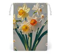 FHESDCW Narcisse Sac en toile avec cordon de serrage, pochettes réutilisables pour bijoux, sacs de rangement lavables pour cadeaux, bonbons, cosmétiques 20 x 25 cm