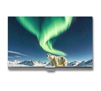 FHESDCW Northern Lights - Porte-cartes de visite professionnel avec fermeture à boucle, compact et portable pour employés de bureau, style unique, classique