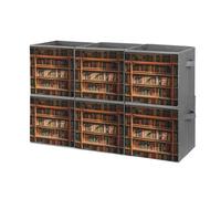 FHESDCW Old Bookshelf Lot de 6 boîtes de rangement pliables avec poignées, cubes de rangement Oxford durables pour la maison, l'étagère, le bureau, les voyages