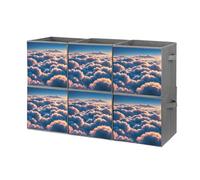 FHESDCW On Top of The Cloud - Lot de 6 boîtes de rangement pliables avec poignées, cubes de rangement Oxford durables, pour la maison, l'étagère, le bureau, les voyages