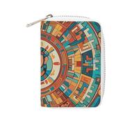 FHESDCW Patterns of Ancient Civilization Porte-cartes en cuir pour homme et femme avec 20 emplacements pour cartes et fermeture éclair