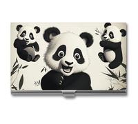 FHESDCW Playful Panda - Porte-cartes de visite professionnel avec fermeture à boucle, compact et portable pour employés de bureau, style, taille unique, classique