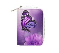 FHESDCW Pochette en cuir avec fermeture éclair et 20 emplacements pour cartes de débit, style portefeuille, 16 x 11,5 cm, violet, Style :, 16x11.5cm