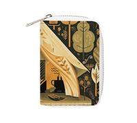 FHESDCW Pochette en cuir pour cartes de crédit avec fermeture éclair et 20 emplacements pour cartes de débit, style portefeuille, 16 x 11,5 cm, Style :, 16x11.5cm