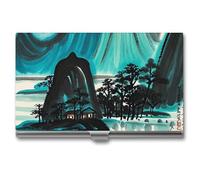 FHESDCW Porte-cartes de visite à motifs paysages pour homme et femme, étui professionnel avec fermeture à boucle, étui en métal compact et portable pour employés de bureau, style, taille unique