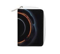 FHESDCW Porte-cartes mystérieux à trous noirs cosmiques pour homme et femme, porte-cartes de crédit en cuir avec 20 emplacements pour cartes, petit sac à main avec fermeture éclair