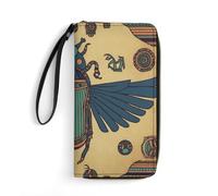 FHESDCW Portefeuille en cuir pour femme - Scarabée égyptien - Petit portefeuille multi-mini porte-cartes - Organisateur de poignet pour femme - Avec fentes pour cartes d'identité - Fermeture éclair -
