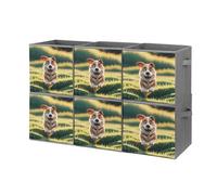 FHESDCW Real Maji Lot de 6 boîtes de rangement pliables avec poignées, cubes de rangement Oxford durables, pour la maison, l'étagère, le bureau, les voyages