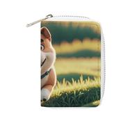 FHESDCW Real Maji - Porte-cartes de crédit en cuir avec 20 emplacements pour cartes de crédit, pour homme et femme, petit sac à main avec fermeture éclair