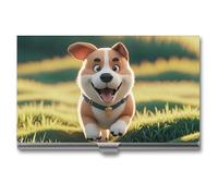 FHESDCW Real Maji - Porte-cartes de visite professionnel avec fermeture à boucle, compact et portable pour employés de bureau, style classique, motif chien maji