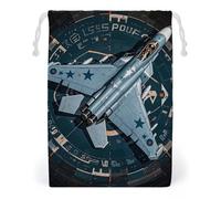 FHESDCW Sac à cordon en toile avec cordon de serrage Air Force Fighter Jet - Réutilisables - Sacs de rangement lavables pour cadeaux, bonbons, cosmétiques - 20 x 25 cm