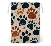 FHESDCW Sac de rangement en toile avec cordon de serrage en forme de patte de chien, réutilisable, sacs de rangement lavables pour cadeaux, bonbons, cosmétiques, 20 x 25 cm
