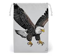 FHESDCW Sac de rangement en toile avec cordon de serrage, motif d'aigle à tête blanche, réutilisable, sacs de rangement lavables pour cadeaux, bonbons, cosmétiques, Style :, 1 Count (Pack of 1)