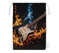 FHESDCW Sac de rangement en toile avec cordon de serrage pour guitare électrique - Réutilisables - Lavables - Pour cadeaux, bonbons, cosmétiques - 20 x 25 cm
