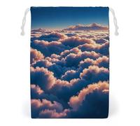 FHESDCW Sac en toile avec cordon de serrage On Top of The Cloud, réutilisable, sacs de rangement lavables pour cadeaux, bonbons, cosmétiques, 20 x 25 cm