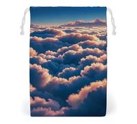 FHESDCW Sac en toile avec cordon de serrage On Top of The Cloud, réutilisable, sacs de rangement lavables pour cadeaux, bonbons, cosmétiques, 12 x 18 cm