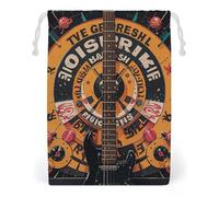 FHESDCW Sac en toile avec cordon de serrage pour guitare basse, pochettes de voyage réutilisables, sacs de rangement lavables pour cadeaux, bonbons, cosmétiques, 20 x 25 cm
