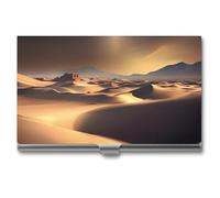 FHESDCW Sahara Desert - Porte-cartes de visite professionnel avec fermeture à boucle, compact et portable pour employés de bureau, style, taille unique, classique