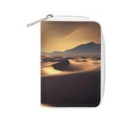 FHESDCW Sahara Desert Porte-cartes en cuir avec 20 emplacements pour cartes de crédit pour homme et femme avec fermeture éclair