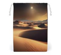 FHESDCW Sahara Desert Sac en toile avec cordon de serrage réutilisable et lavable pour cadeaux, bonbons, cosmétiques 12 x 18 cm