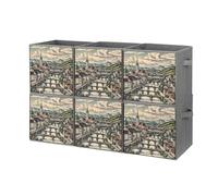 FHESDCW Salzburg Region Lot de 6 boîtes de rangement pliables avec poignées, cubes de rangement Oxford durables pour la maison, l'étagère, le bureau, les voyages