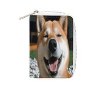 FHESDCW Shiba Inu - Pochette en cuir avec fermeture éclair et 20 emplacements pour cartes de débit - Style : 16 x 11,5 cm, Style :, 16x11.5cm