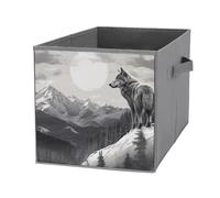 FHESDCW Snow Mountain - Boîte de rangement pliable avec poignées, cubes de rangement Oxford durables, 1 organiseur de placard pliable pour la maison, l'étagère, le bureau, les voyages