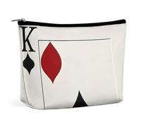 FHESDCW Spades K Poker Trousse de maquillage pour femme en cuir synthétique étanche avec fermeture éclair Organiseur de maquillage portable