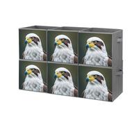 FHESDCW Spear Falcon Lot de 6 boîtes de rangement pliables en Oxford durable avec poignées pour la maison, l'étagère, le bureau, les voyages