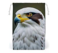 FHESDCW Spear Falcon Sac à cordon en toile avec cordon de serrage Motif aigle blanc 12 x 18 cm