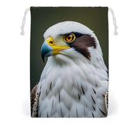 FHESDCW Spear Falcon Sac à cordon en toile avec cordon de serrage Motif aigle blanc 20 x 25 cm