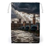 FHESDCW Stormy And Gloomy Weather Sac en toile avec cordon de serrage réutilisable et lavable pour cadeaux, bonbons, cosmétiques 20 x 25 cm