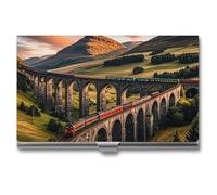 FHESDCW Sunset over Elevated Bridge - Porte-cartes de visite professionnel avec fermeture à boucle, compact et portable pour employés de bureau, style, taille unique, classique