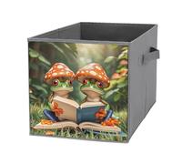 FHESDCW The Frog Family Is Reading Boîte de rangement pliable avec poignées, cubes de rangement Oxford durables, 1 organiseur de placard pliable pour la maison, l'étagère, le bureau, les voyages